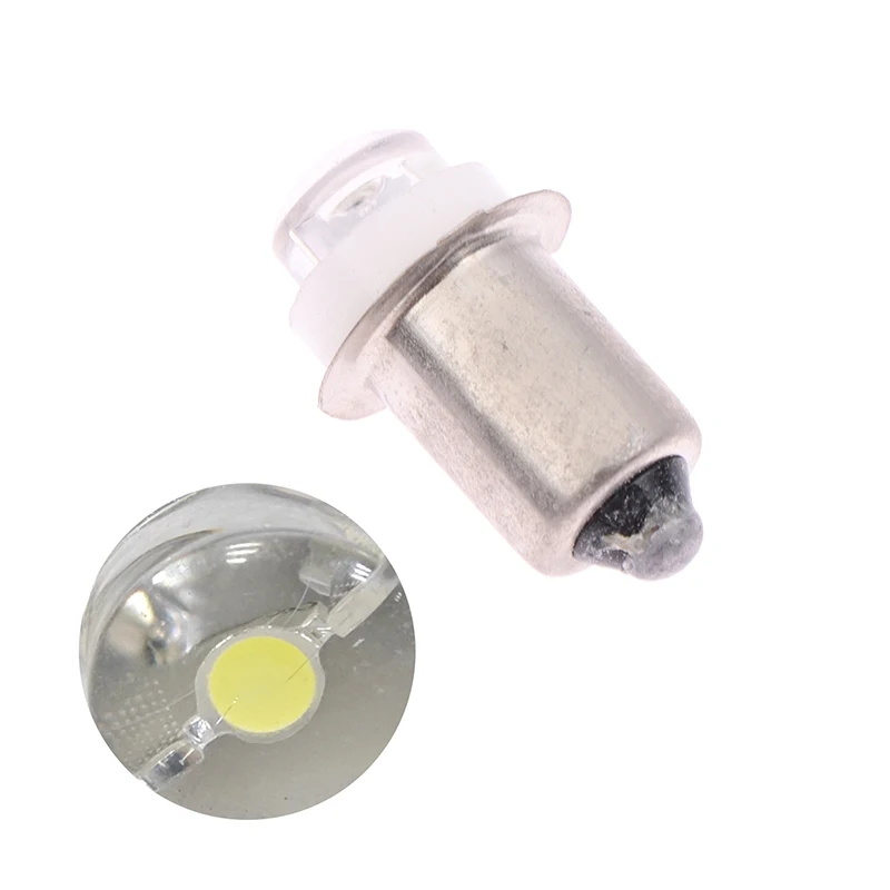 Bombilla LED de muesca en forma de V para linterna de enfoque, P13.5S PR2, 1W, CC 2,2-2,5 V, blanco