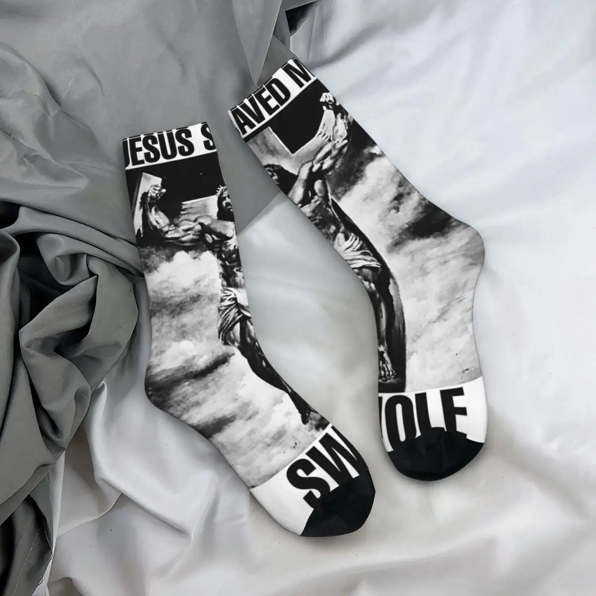 All Seasons Crew Stockings Jesus On The Cross Socks Casual Long Socks for Men Women Valentine's Day Gifts