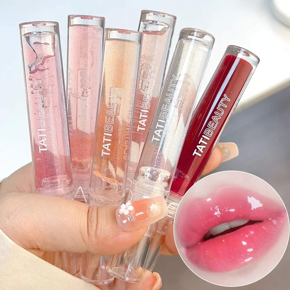 Jelly Lip Oil Transparent Water Glossy Lip Gloss Women Moisturizing Lip Glaze Mirror Glitter Liquid Lipsticks Korean Cosmetics