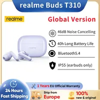 realme Buds T310 Experience Bluetooth 5.4 True Wireless Earbuds with 46dB Active Noise Cancelling 40H Playtime IP55 Protection
