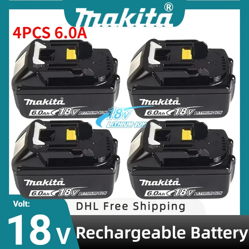 

Genuine 18V Makita rechargeable battery, Makita 18V 6.0Ah BL1850B BL1860B LXT400 suitable for Makita 18V tool DTW700 DDF487