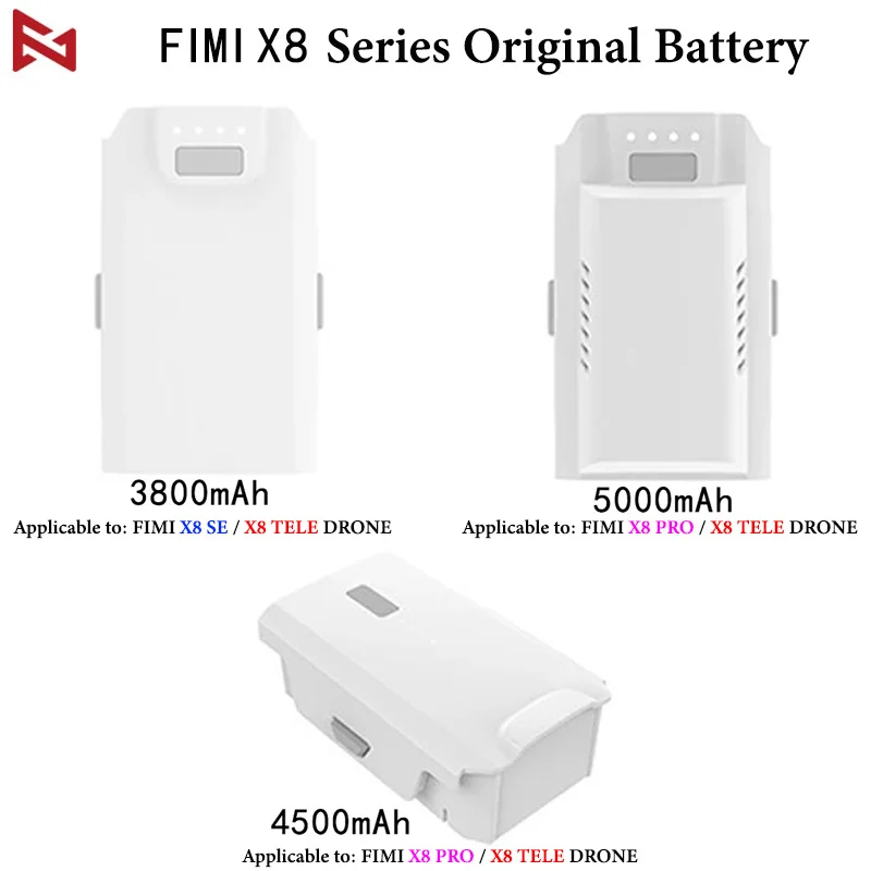 FIMI X8 Tele / X8 SE / X8 Pro الطائرة بدون طيار الأصلي بطارية الطيران الذكية زائد 5000mAh بطارية طويلة التحمل أجهزة الاستقبال عن بعد أجزاء