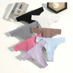 1PC Seamless Panties For Women Ribbed Sport Briefs Sexy Lingerie Female Underpants Low Rise Underwear M-L Solid Color Bottoms
