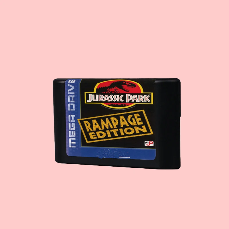 Jurassic Park-Rampage Edition versión EUR caja de cartas de juego Manual para consolas Sega MD MegaDrive Genesis de 16 bits