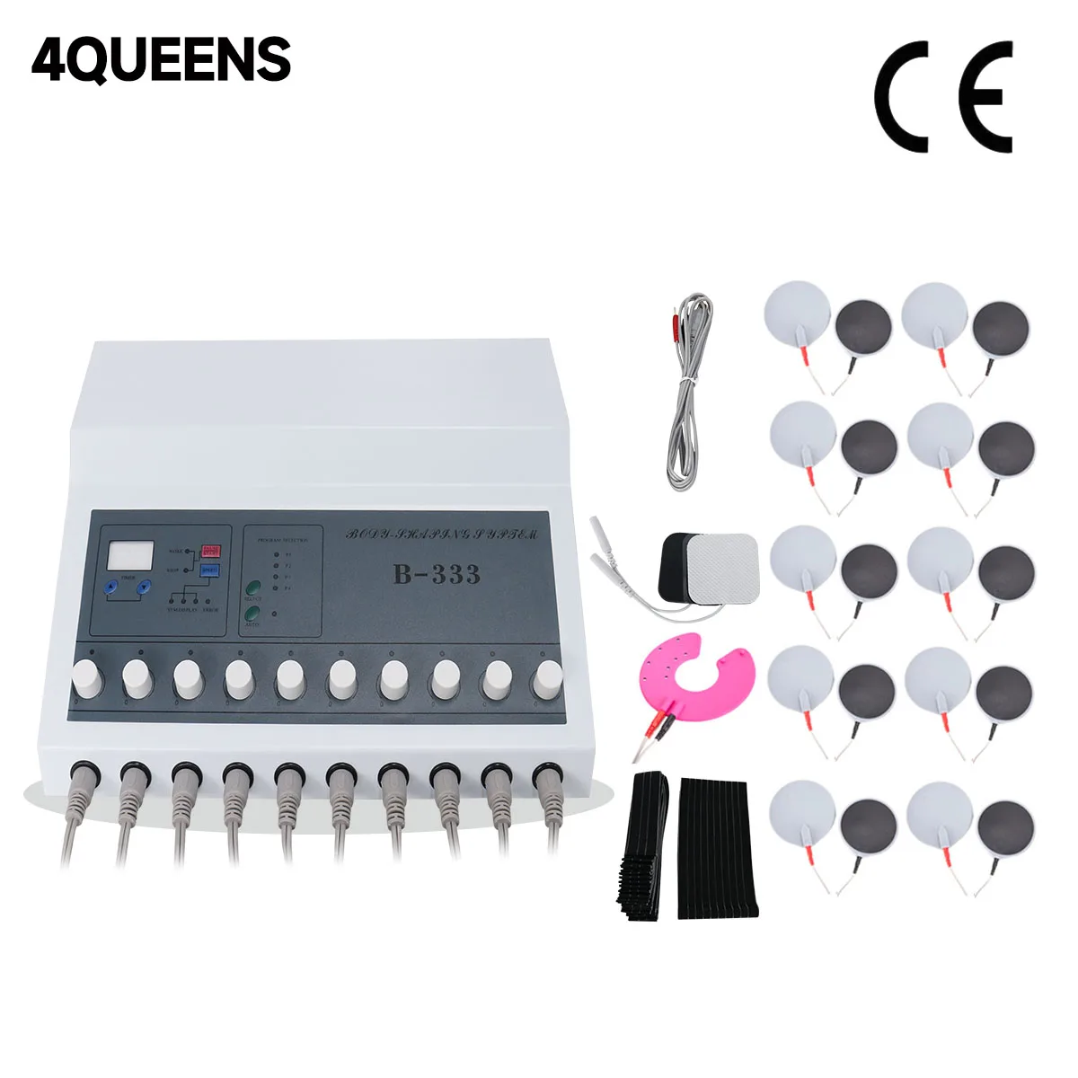 4QUEENS Microcurrent slimming machine, Russian wave Ems muscle stimulator, electrostimulation current device, body massage