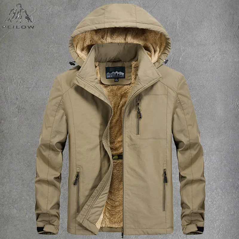 

Winter Jacket Men Windbreakers Autumn Fleece Hooded Parkas Men's Fashion Casual Cotton Padded Camping Coats Jaqueta Masculina