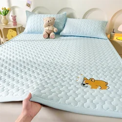 2024 New Light Latex Mattress Topper 1pc 90/120/150/180/200cm Corgi Embroidery Pattern Foldable Mattress