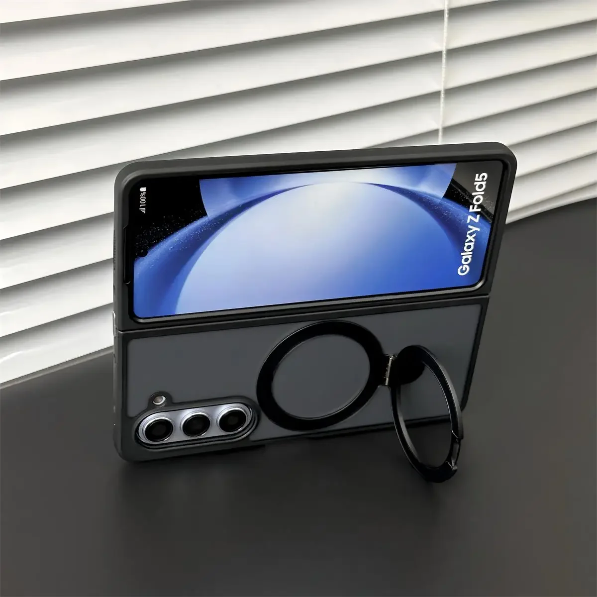 

For Samsung Galaxy Z Fold 6 5 4 Magsafe Case Translucent Matte Kickstand Magnetic Holder Wireless Charging Shockproof Hard Cover