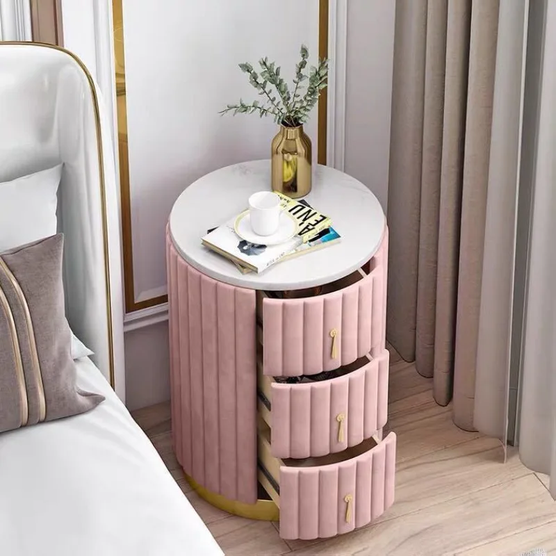 Nordic small apartment Internet celebrity simple installation-free bedroom storage round cabinet