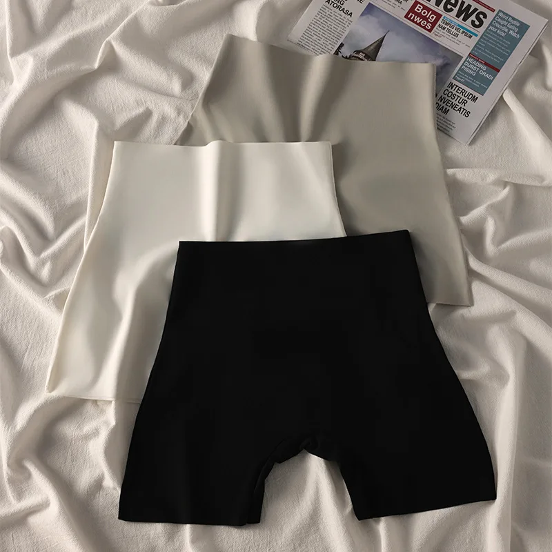 

SP & CITY бесшовные защитные брюки из ледяного шелка с высокой талией для женщин, летнее тонкое дышащее хлопковое нижнее белье с промежностью, мягкие шорты без следов