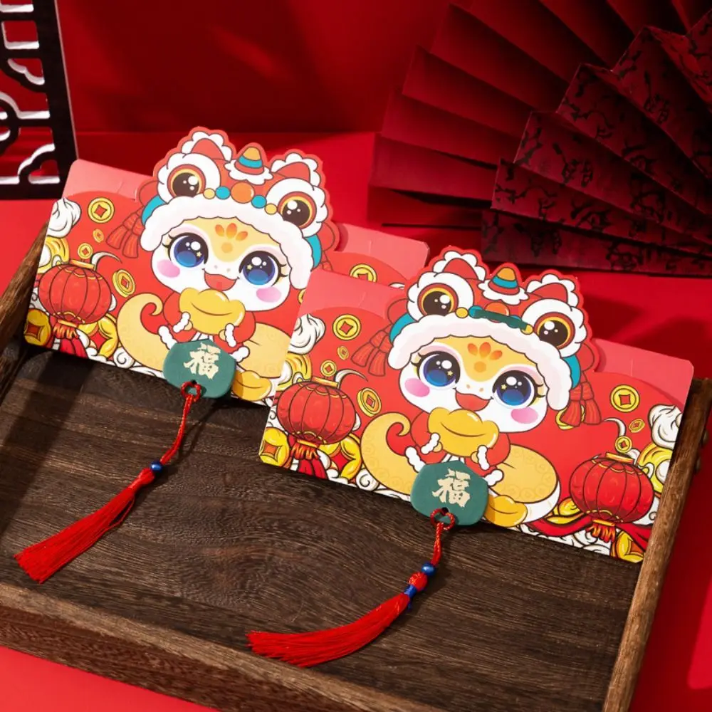 2025 New Year Packet Red Envelope Dragon Pattern Luck Money Bag Blessing Bag DIY Packing Best Wishes Red Pocket