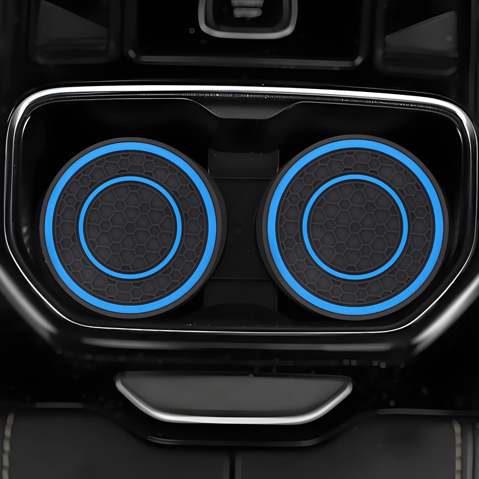 2 pezzi sottobicchiere per auto antiscivolo portabicchieri universali in silicone pad protettivo 2,75 piedi tappetini neri antiscivolo accessori interni per veicoli