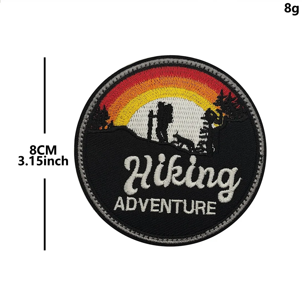 Outdoor-Abenteuer Bestickter Moral-Patch Wandern Camping Surfen Klettverschluss-Abzeichen für Rucksack Hut Jacke Weste – Detail 6