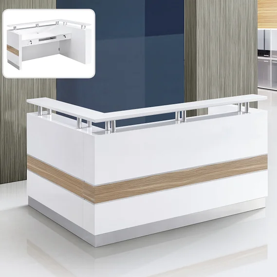 Optional Colour Low Price Wooden Reception Desk for Commercial Furniture Use
