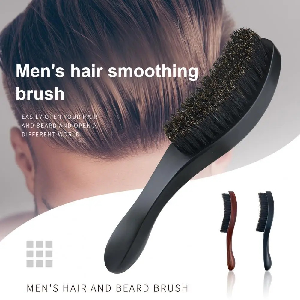 

Щетка для бороды с эргономичной ручкой, мужской инструмент для ухода за бородой, эргономичная ручка, мужская щетка для бороды с кабаном, инструменты для ухода за укладкой