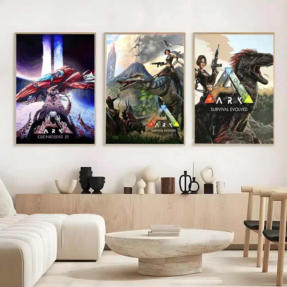 A-Ark Survival Evolved – affiche sans cadre, autocollant artistique auto-adhésif en papier imperméable, décoration murale pour café, bar, salle