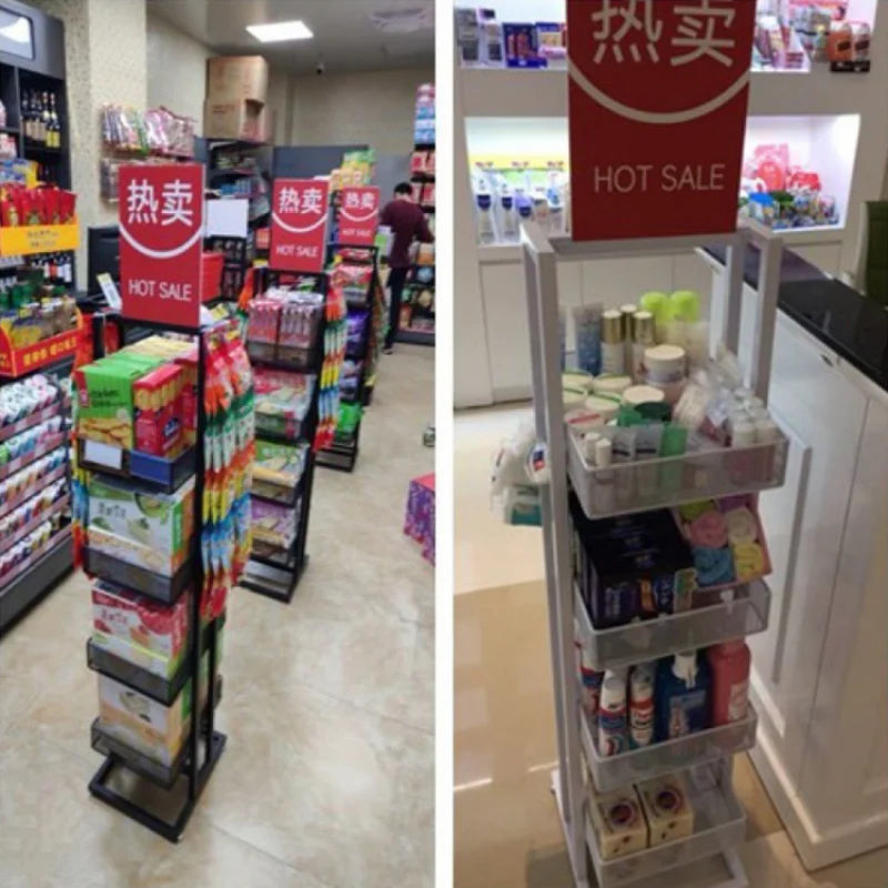 Custom.Kainice مخصص 4 طبقات معدنية ماكياج مستحضرات التجميل متجر عرض موقف رف عرض البيع بالتجزئة مع لوحة #5