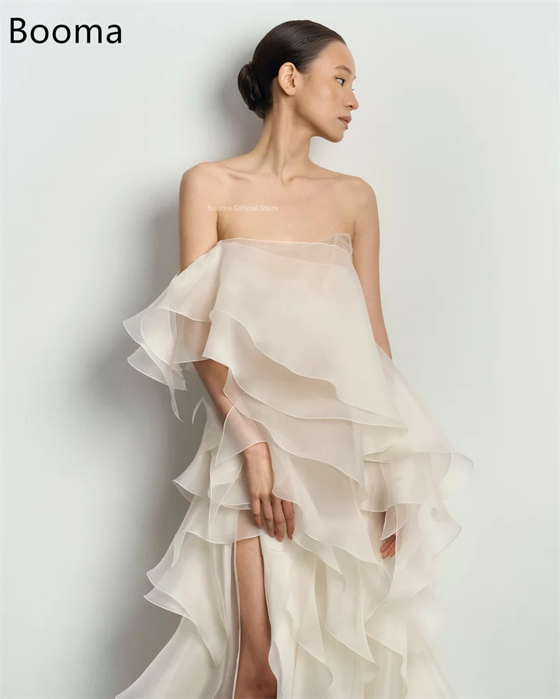 Booma Mermaid One Shoulder Simple Organza Wedding Dresses Sleeveless Pleat  Brides Gown Custom Made 2025