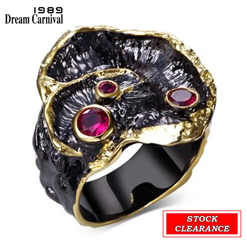 Great Bargaining Price Gothic Women Rings Stock Inventory Clearance Limited Size Quantity Black Gold ColorDreamCarnival1989