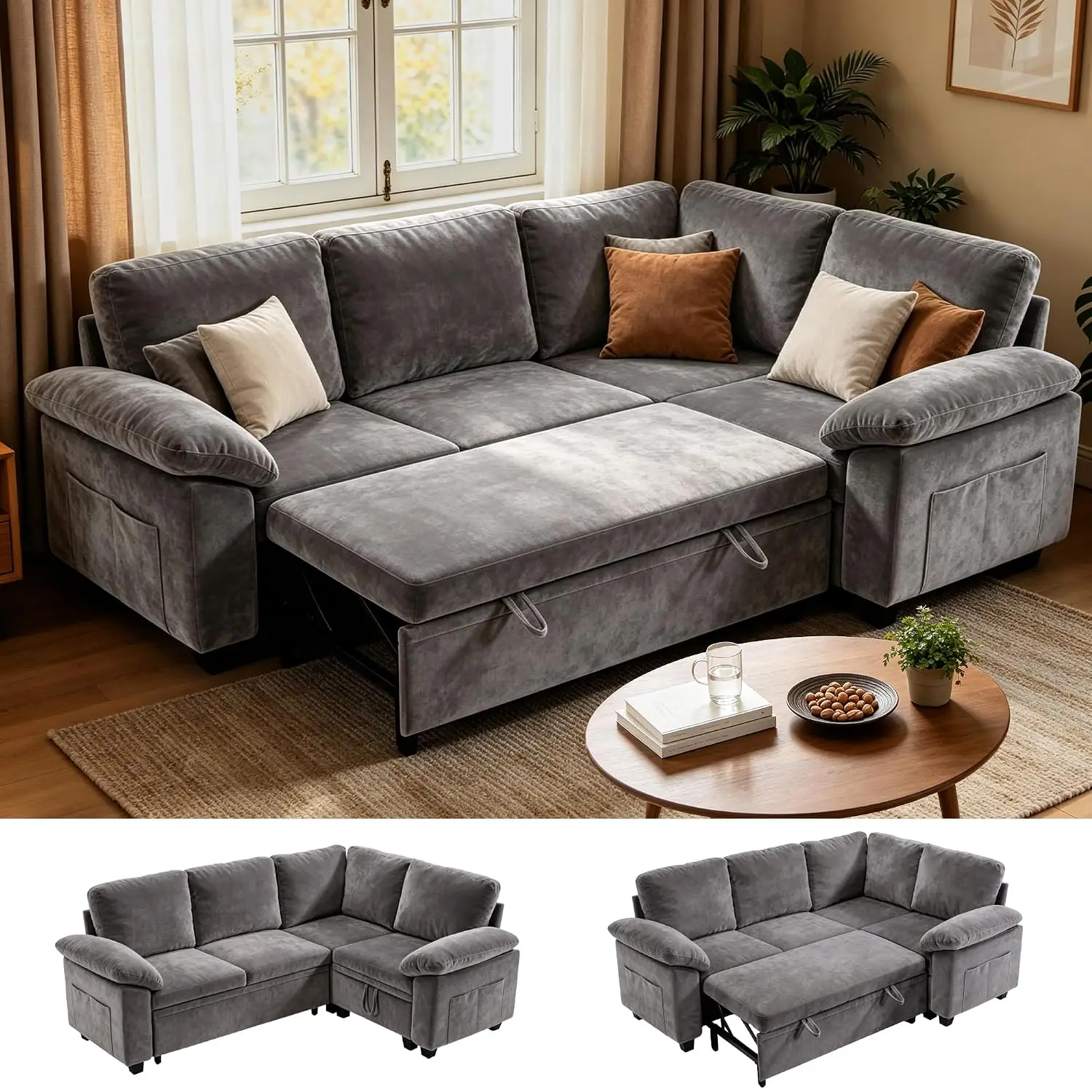 Modular Pull-Out Storage Sofa Bed, 86