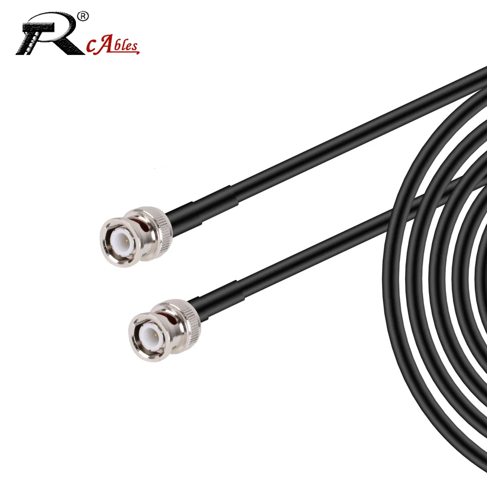 BNC to BNC RG58 Cable BNC Male to BNC Male Straight / Right Angle 90° Plug Jumper 50Ohm RF Coaxial Extension Cable