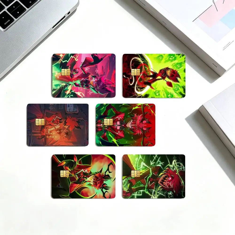 A-Alastor Hazbin Hotel Animation  Credit Card HD Stickers Game Card Decal Small Chip Waterproof Sticker Gift