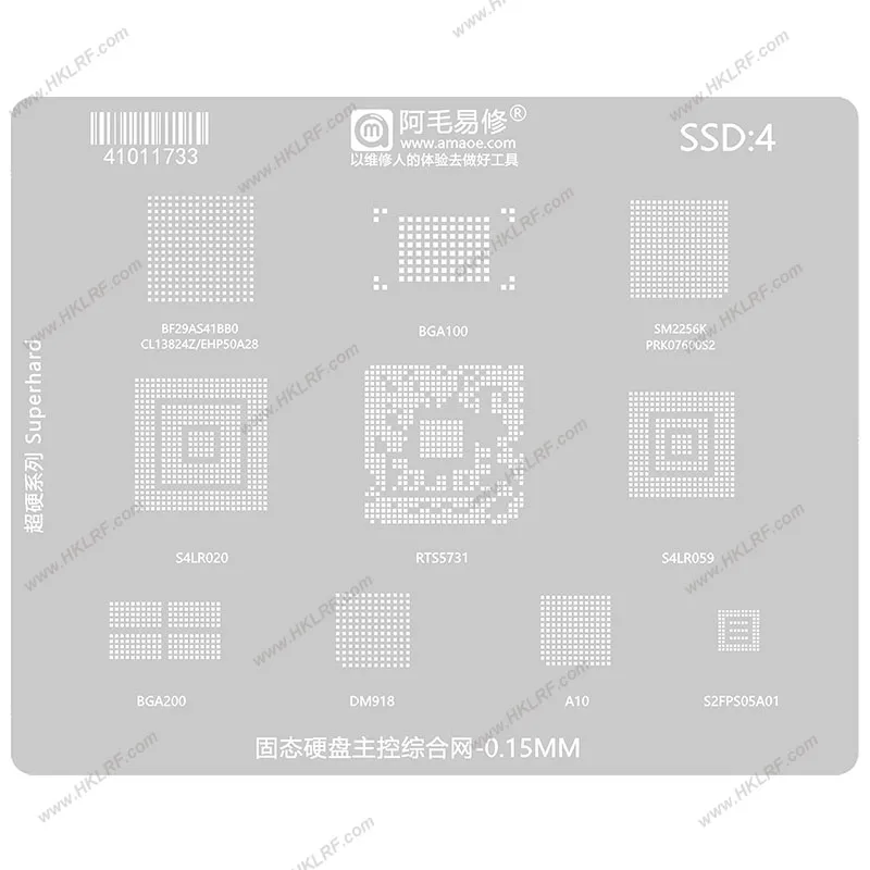 

New Arrival SSD4 BF29AS41BB0 BGA100 SM2256K S4LR020 RTS5731 S4LR059 BGA200 DM918 A10 S2FPS05A01 Stencil