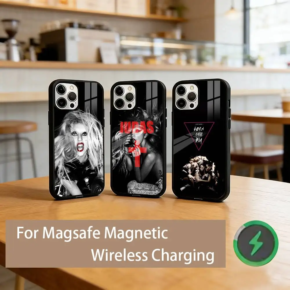 

L-Lady G-Gaga BornThisWay Phone Case For iPhone17,16,15,14,13,12,11 Plus,Pro Magnetic For Magsafe Wireless Charging