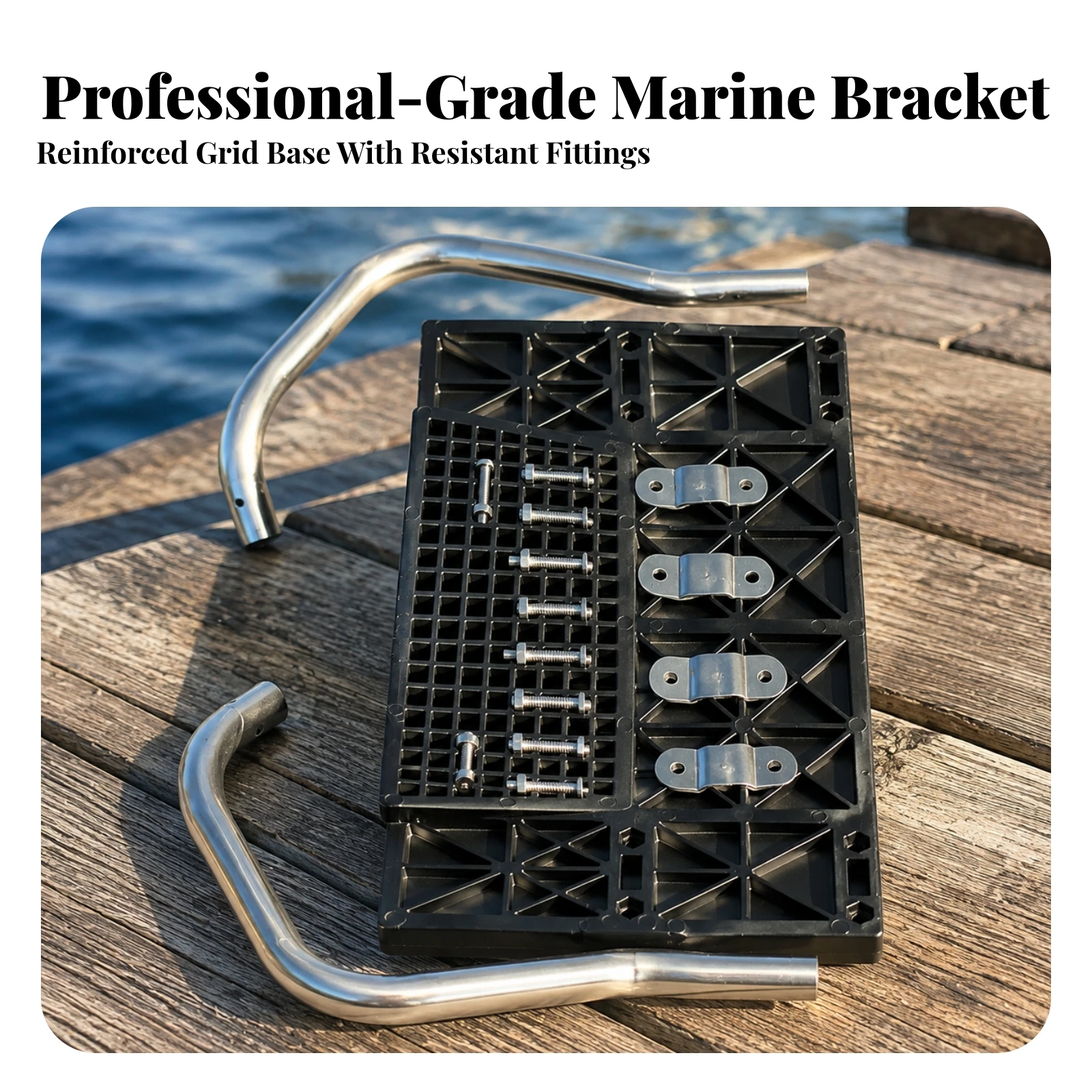 Mounting Bracket Removable Boat Motor Mounting Bracket Hardware Rust-Resistant for Boaters, Inflatable Boats, Dinghies