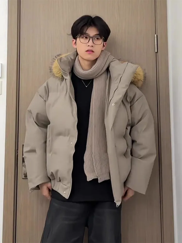 

Мужская зимняя парка с отстегивающимся меховым воротником или хлопковой подкладкой, теплая хлопковая куртка-парка Cleanfit для пар, верхняя одежда