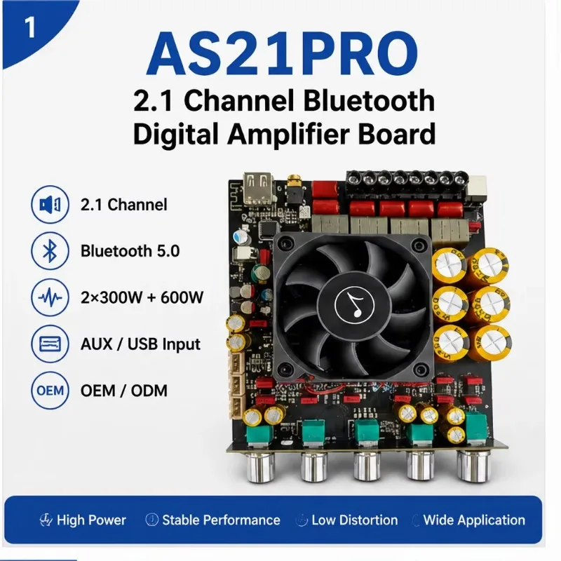2.1 Channel  Amplifier Board 300W*2+600W TPA3255 High Power Digital Audio Amplifier Module Factory Direct for AS21PRO