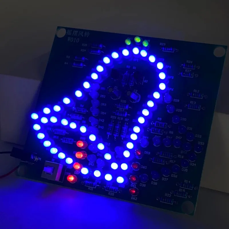 95 LEDs Electronic Wind Chime DIY Kit, Swing Bells with Flashing Light, DC5V Soldering Practice for STEM Learning