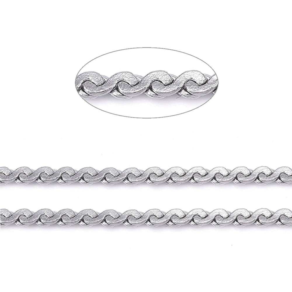 10m/Roll 304 Stainless Steel Serpentine Chains Soldered Chains for jewelry making DIY bracelet necklace accessories 0.8x0.3mm