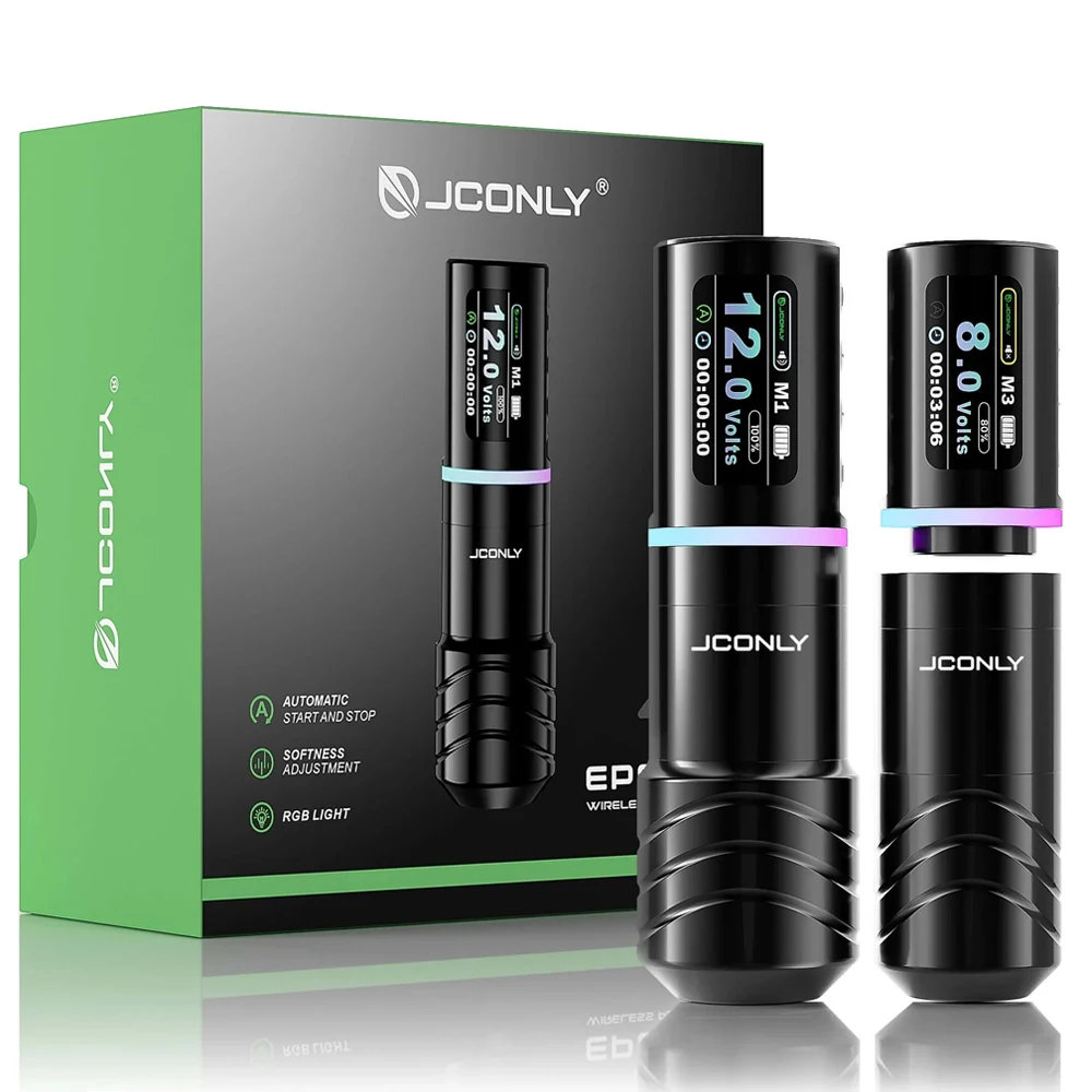 

JCONLY Epoch R4 Wirerless Tattoo Pen 3.5/4.2/5.0MM Stroke with 2 Rechargeable Batteries Wireless Tattoo Machine Gun for Body Art