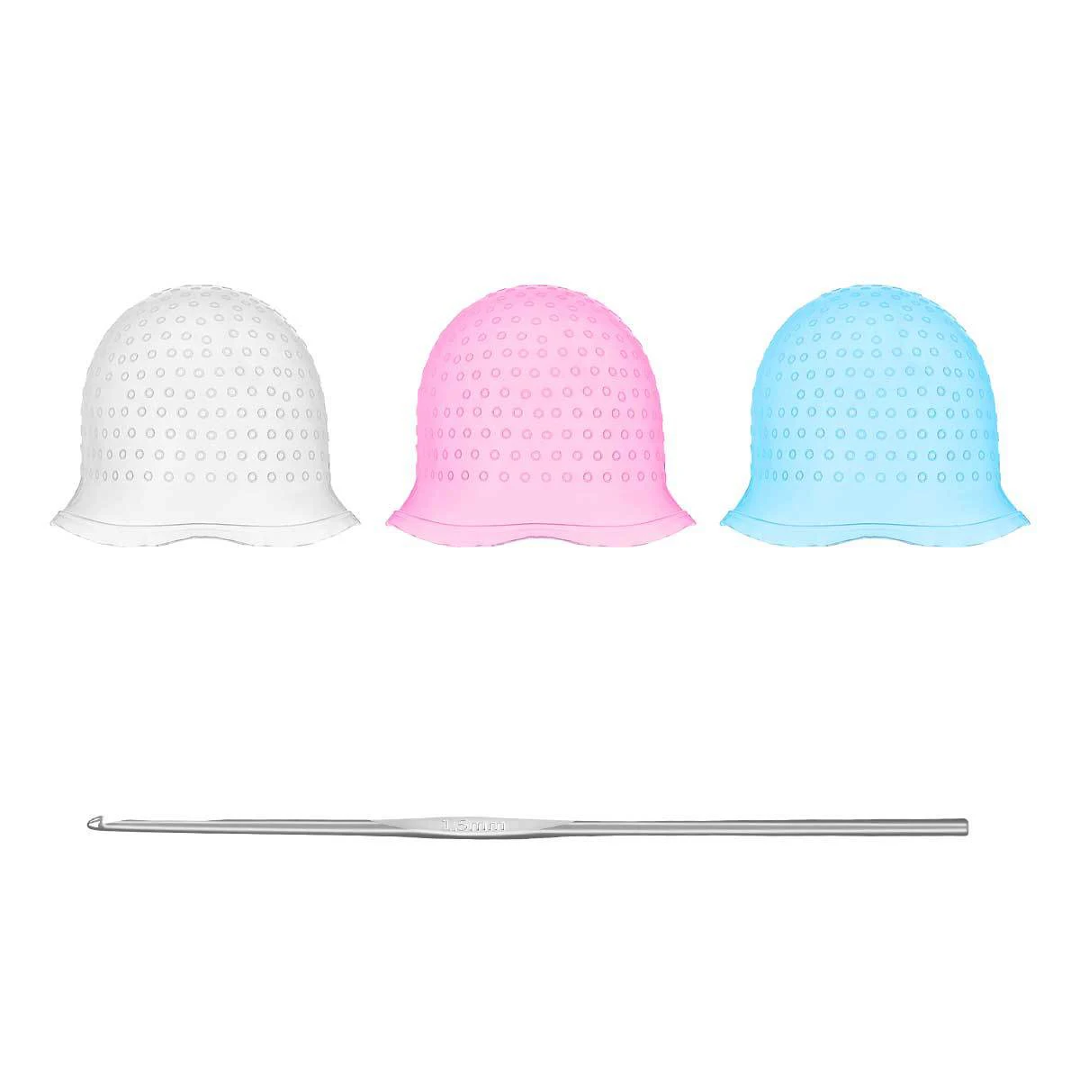 Silicone Hair Coloring Cap For Hairdressing With Needle Professional Salon Dyeing Tool Highlight Dyeing