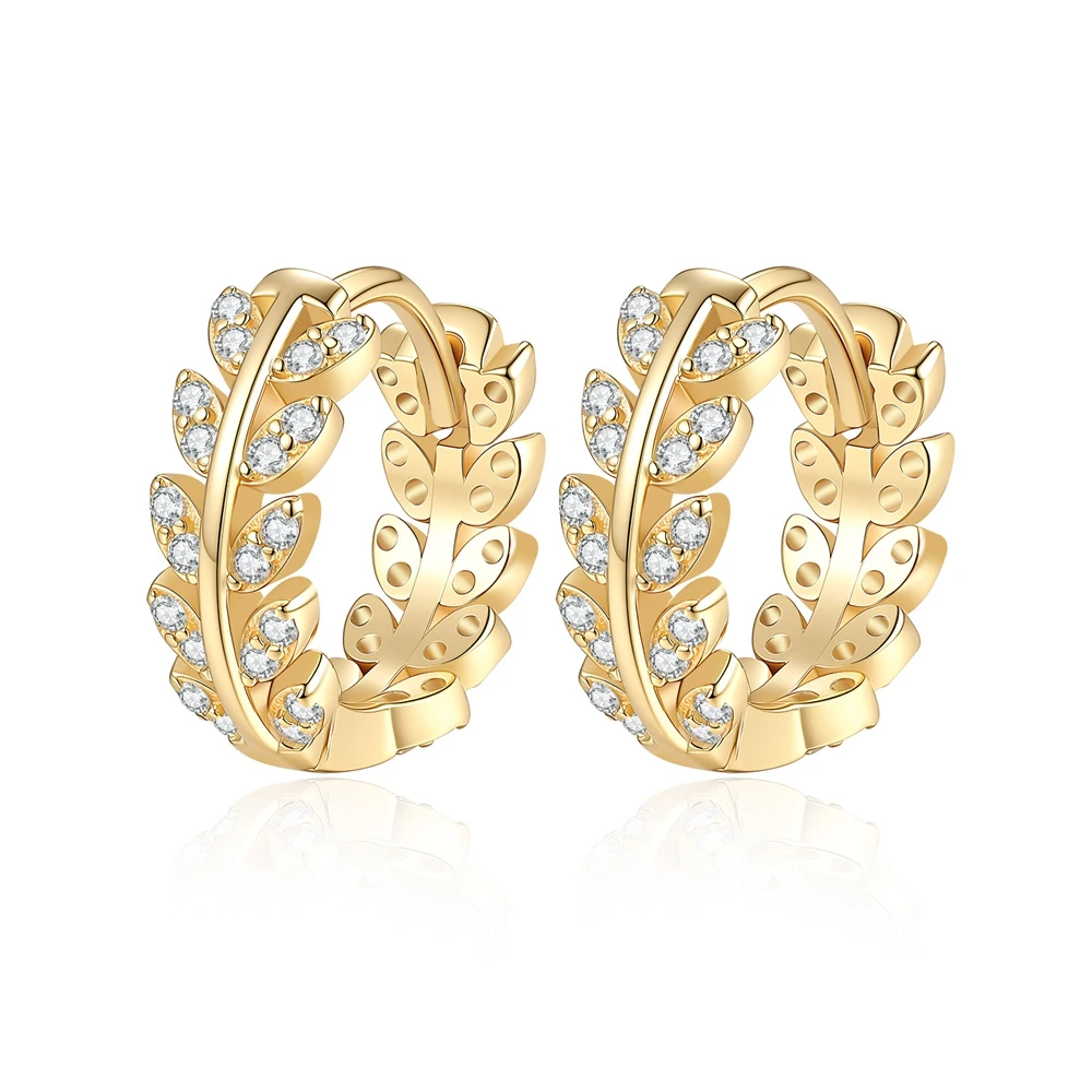 D Color Moissanite Earrings S925 Sterling Silver Plated with 18K Gold Ear Studs for Woman Birthday Party Jewelry Gift
