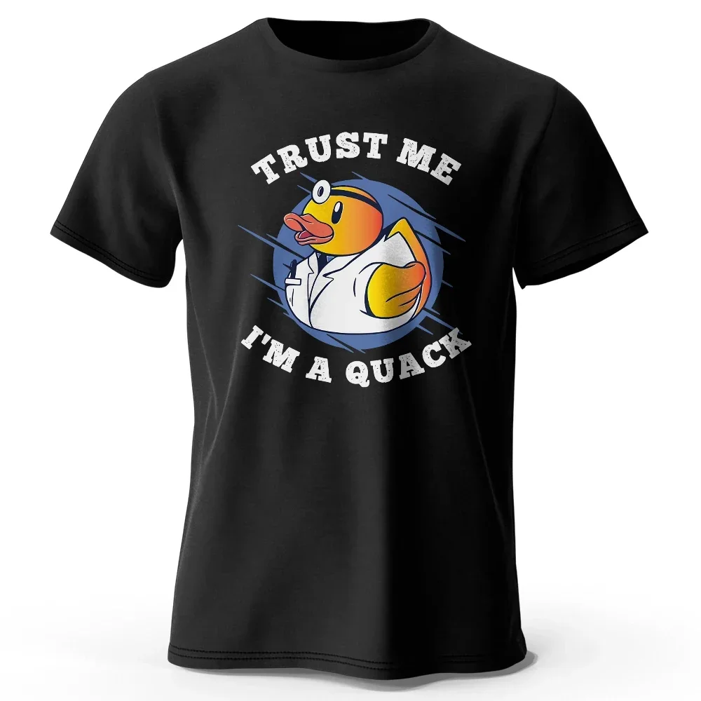 Men's The Duck Cartoon Printed T-shirt 100% Cotton Classic Funny Animal Cartoon Tee for Men Women Casual Shirt Tops Wear in 2024