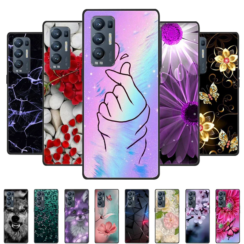 For OPPO Find X3 Neo Case Black Cover Lion Wolf Silicone Soft Back Cases For OPPO Find X3 Lite Phone Case Reno 5 Pro Plus 5G