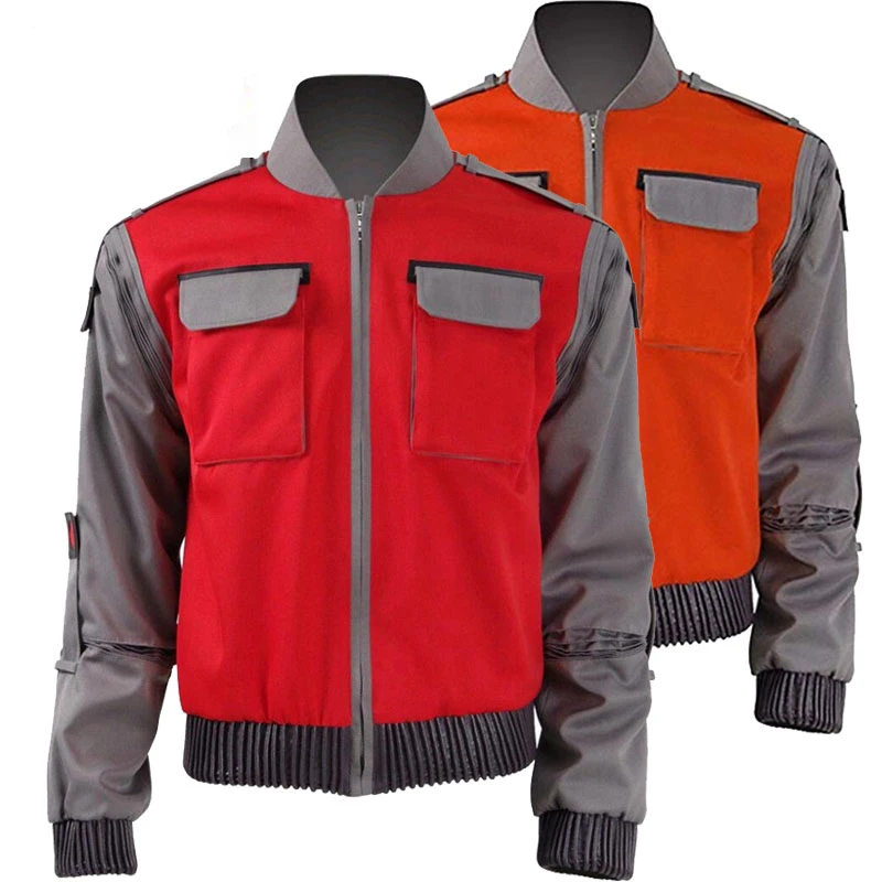 Costume de Cosplay retour vers le futur de haute qualité, veste Orange, de toutes tailles