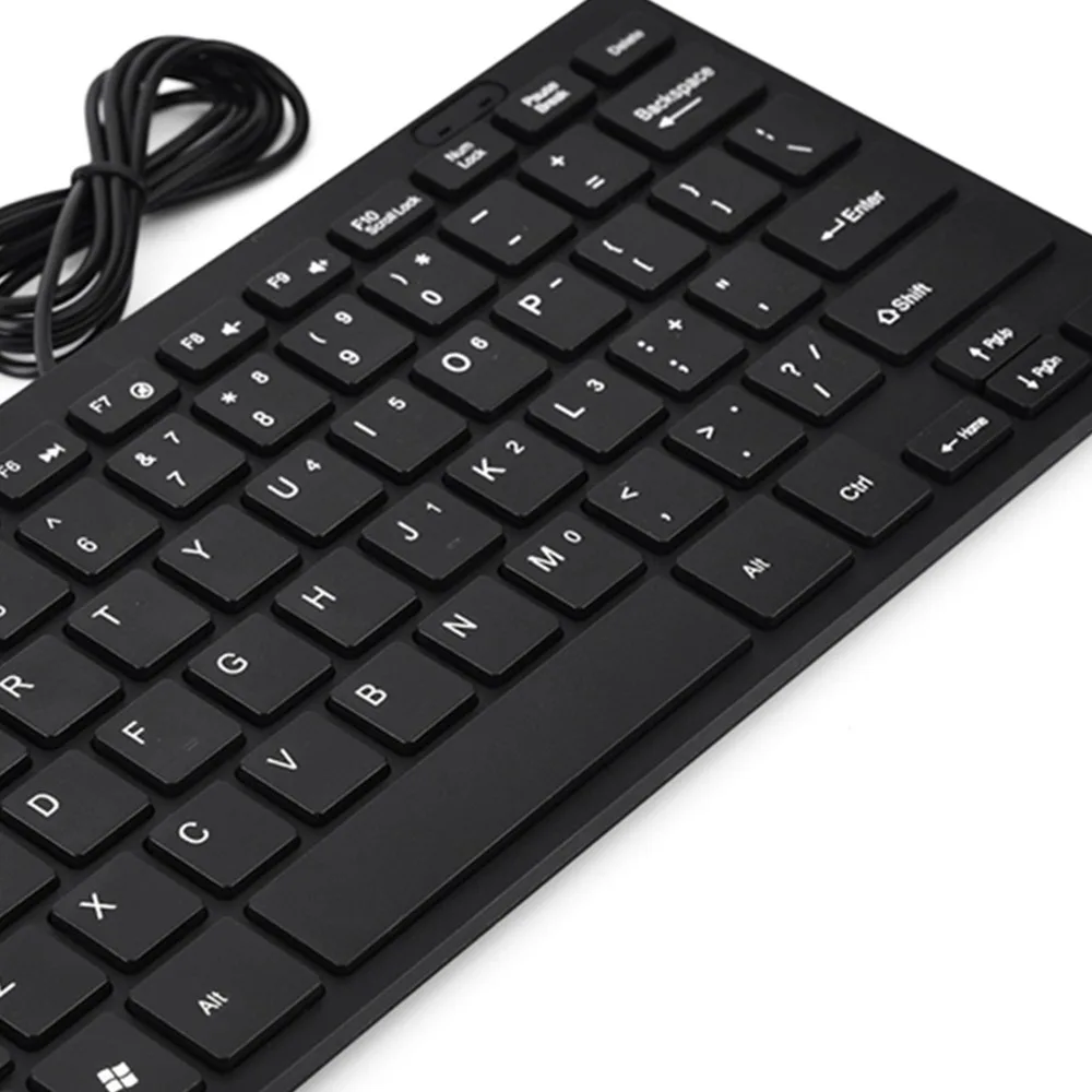 78 Keys USB Wired Keyboard Ultra-Thin Design Black/White Mini Keyboard Stable Transmission Ultra Thin Keyboard Industrial