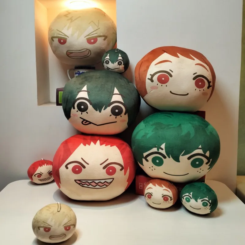 My Hero Academia Q Version Mantou Dumpling Plush Pendant Midoriya Izuku Bakugou Katsuki Asui Tsuyu Cartoon Ornament Throw Pillow