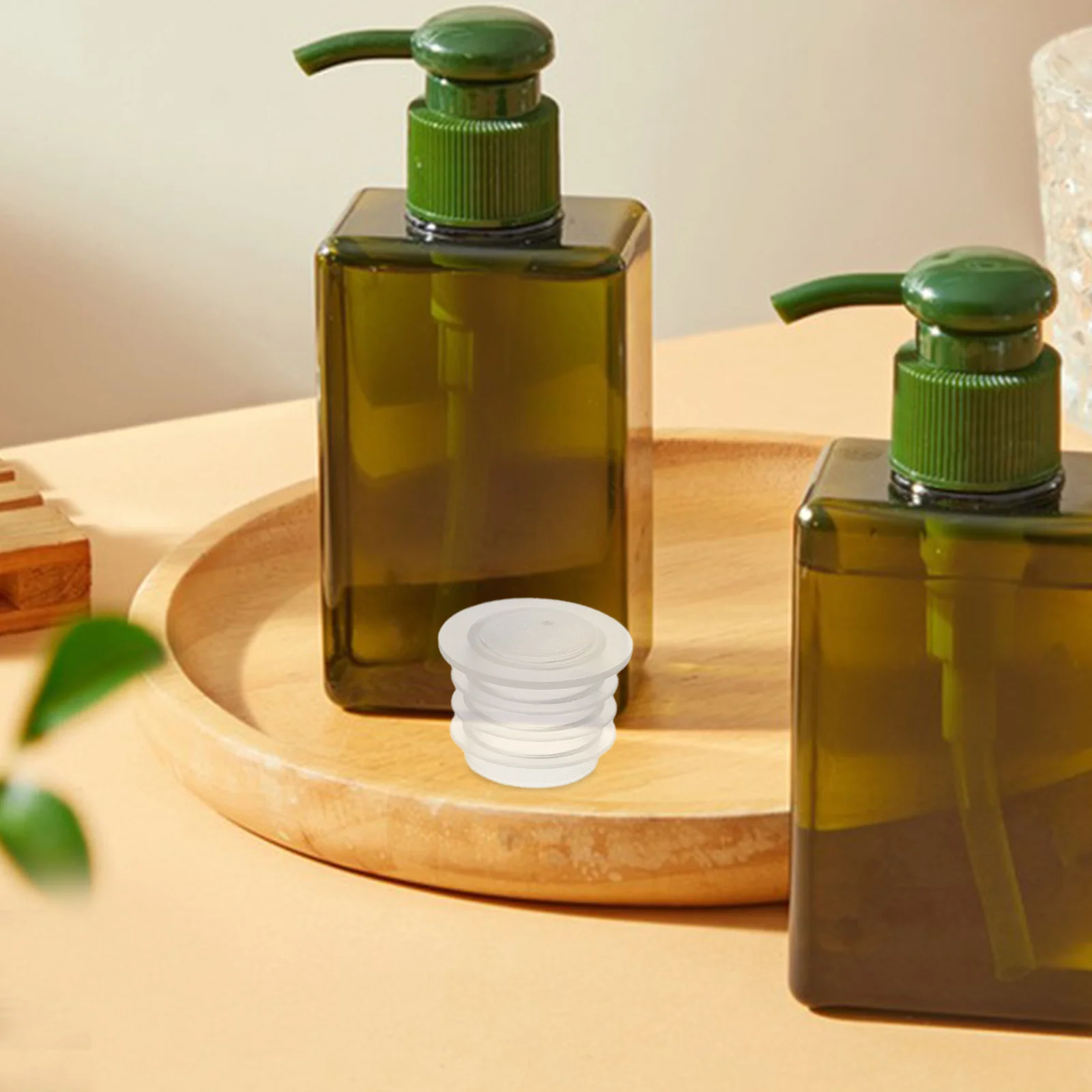 

100Pcs Plastic Bottle Caps Replacement Plug Clear Round End Caps with Pull Ring for Wine Bottles Beverage Storage Leakproof