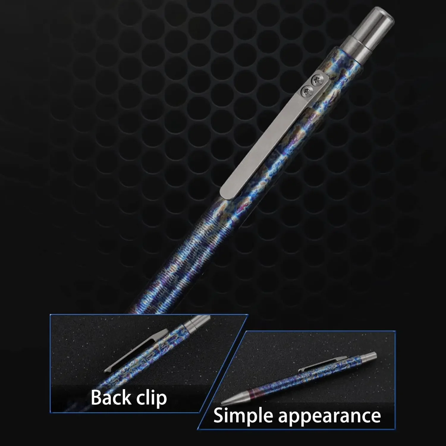 FEGVE Titanium EDC Decompression Press Pen Business Signature Signing Pen 4.9