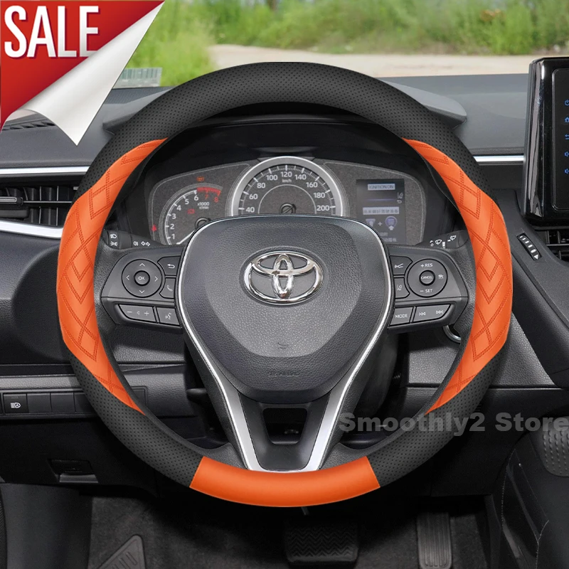 

Leather Car Steering Wheel Cover For Toyota Corolla Roomy 2005-2024 2025 Auto Steering Wheel Toyota Corolla Cross Accessories