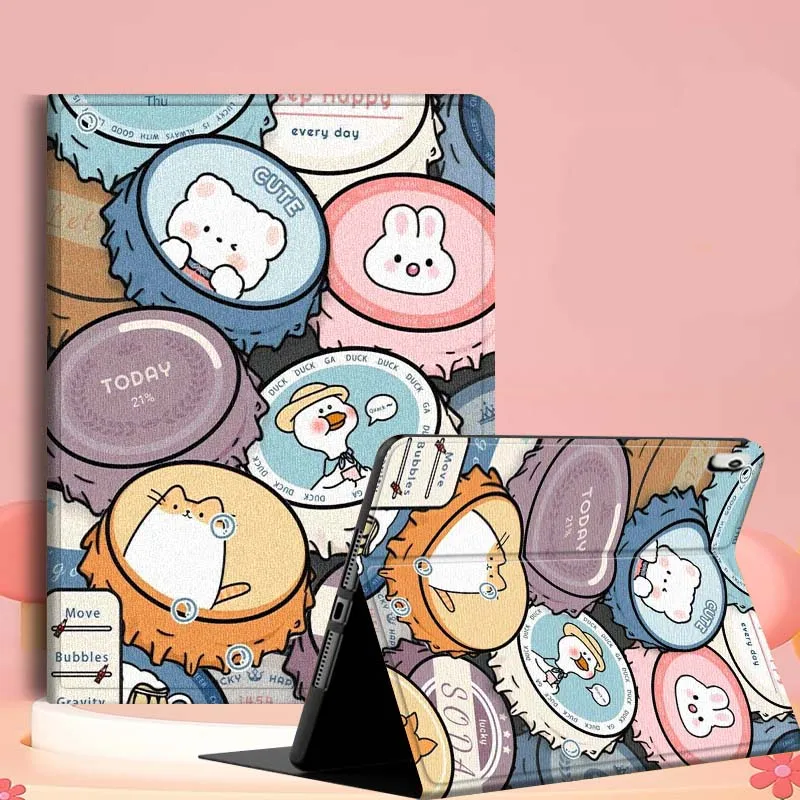 

Bottle Cap Creative Pattern For iPad mini Air 1 2 3 4 5 6 7 6th 7th 9 11 13 M3 M2 gen 7.9 8.3 10.9 Inch 2025 Tablet Case