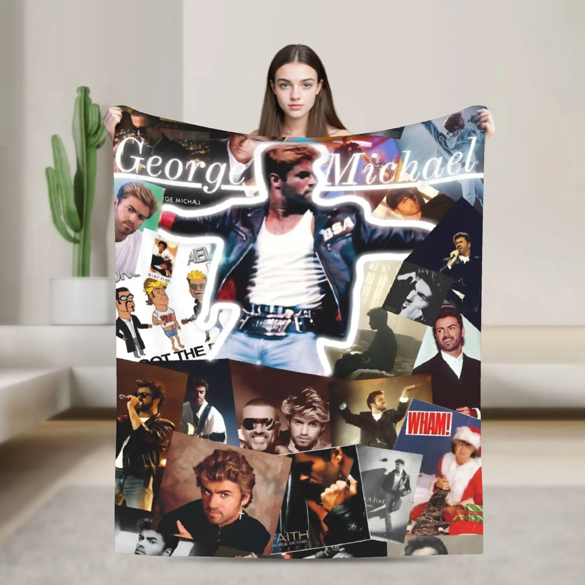 George Michael Music Blanket Travel Office Flannel Throw Blanket For Living Room Soft Warm Design Quality Bedspread