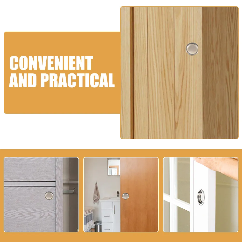 2Pcs Barn Door Handle Steel Round Finger Pull Simple Sliding Door Handle Garage Shed Closet Cabinet Gate Hardware