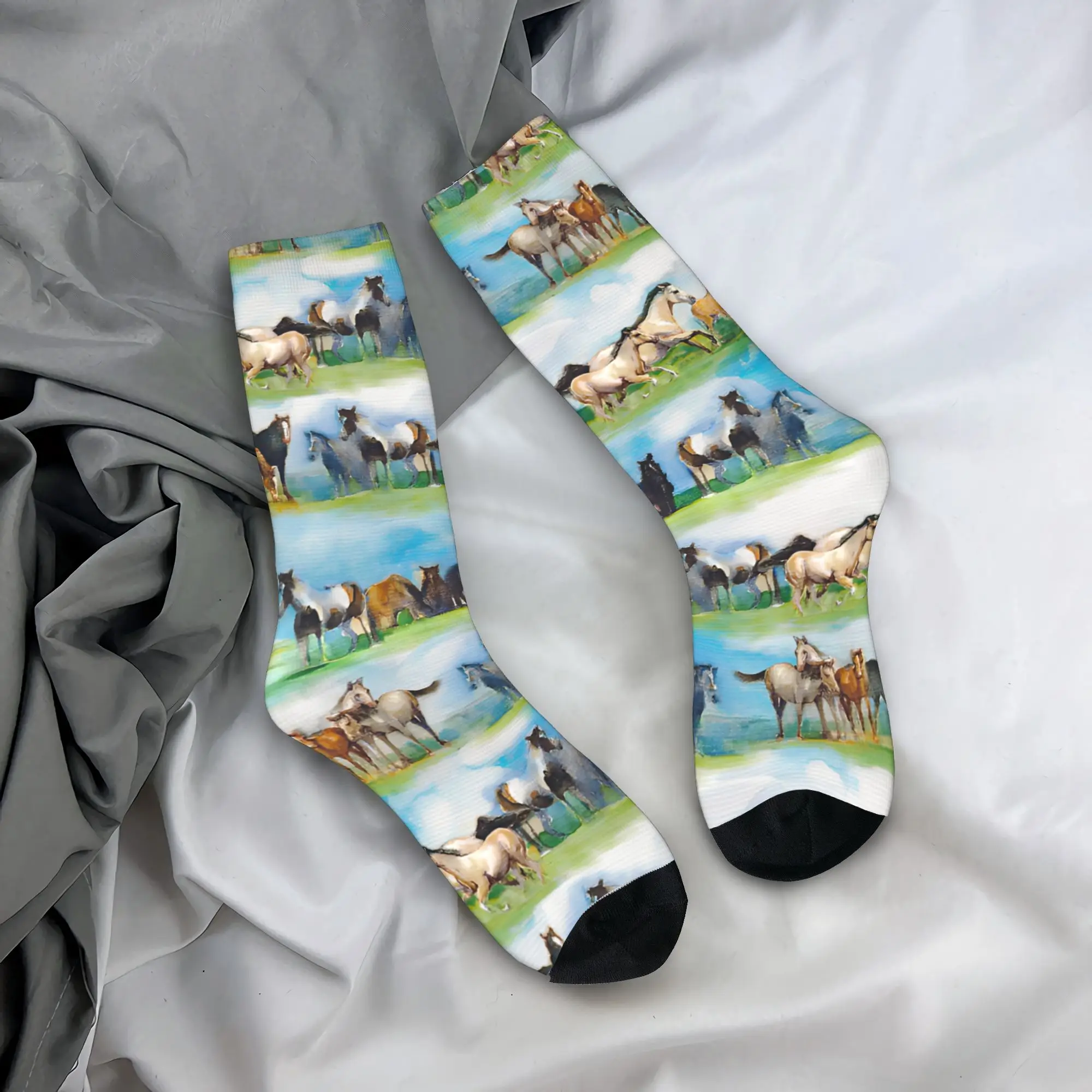 

Desert Riding Horse Cowboy Stockings Gothic Socks Adults Men Quality Socks Autumn Outdoor Pattern Anti Bacterial Socks Gift Idea