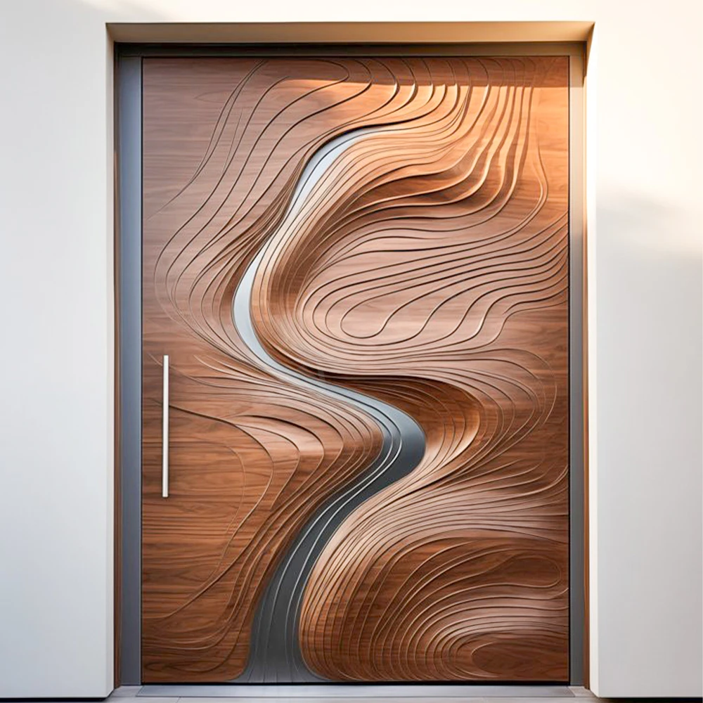 

Villa Gate Luxury Design Oak Teak Solid Core Pivot Entrance House Front Door