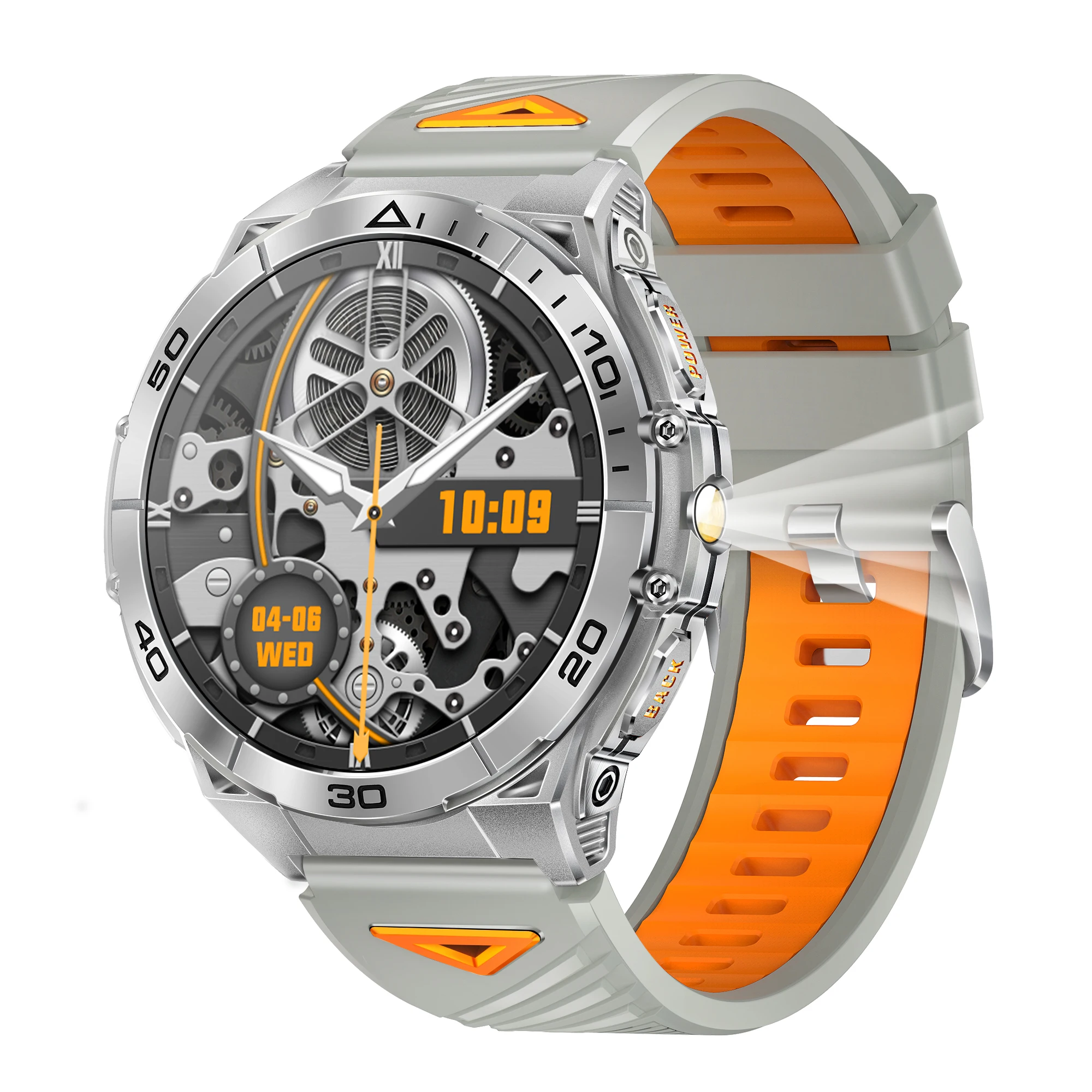 

100+ Sports Smart Watch K71 1.6 Inch BT Call Monitoring Breathing Training With Flashlight IP68 Waterproof Custom Smartwatch